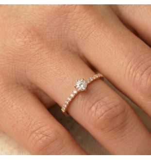 Anillo de compromiso oro 18kts y diamantes 0.27ct 90190