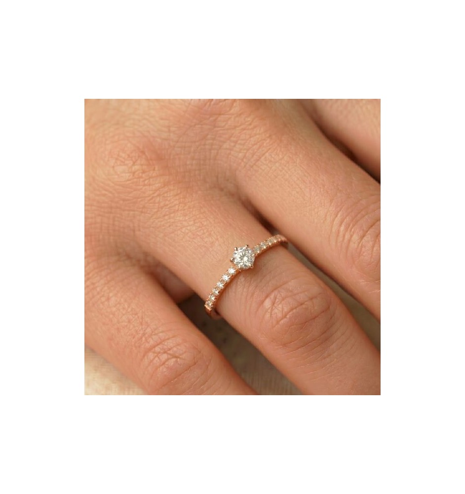 Anillo de compromiso oro 18kts y diamantes 0.27ct 90190