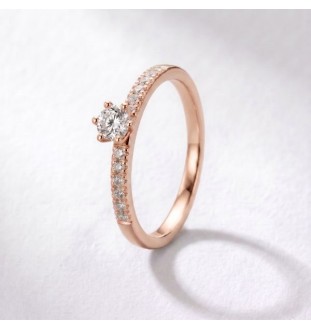 Anillo de compromiso oro 18kts y diamantes 0.27ct 90190