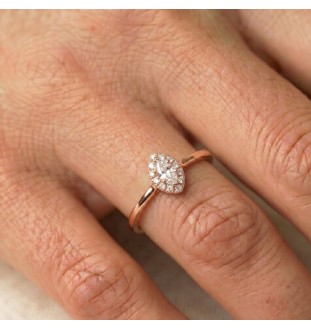 Anell de compromís or 18kts i diamants  0.37cts 90230