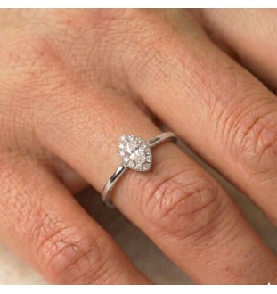 Anell de compromís or 18kts i diamants  0.37cts 90230