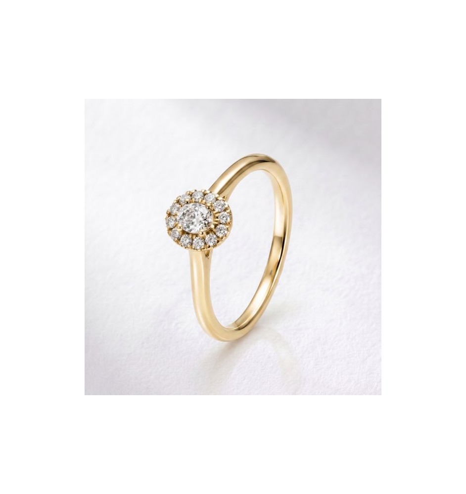 Anillo de compromiso oro 18kts y diamantes 0.32cts 90210