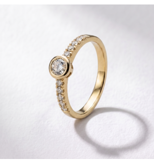 Anillo de compromiso oro 18kts y diamantes 0.55ct 90070