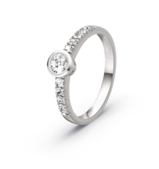 Anell de compromís or 18kts i diamants  0.32ct 90130