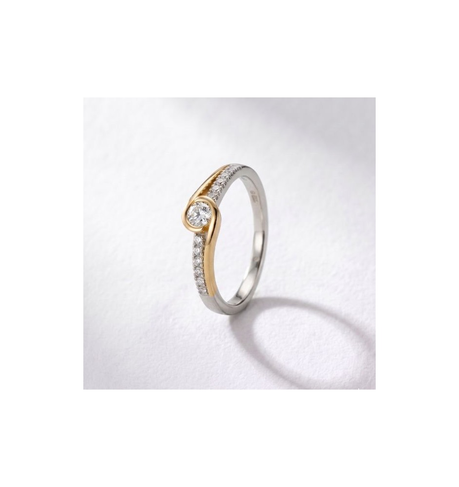 Anell de compromís or 18kts i diamants 0.27ct 90030