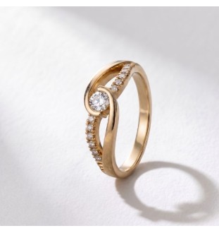 Anillo de compromiso oro 18kts y diamantes 0.32cts 90050