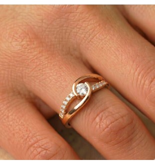 Anillo de compromiso oro 18kts y diamantes 0.32cts 90050