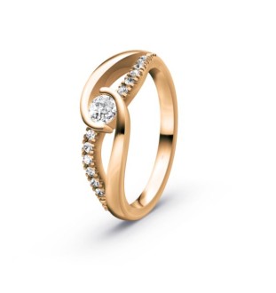 Anell de compromís or 18kts i diamants 0.32cts 90050