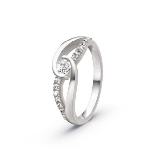 Anell de compromís or 18kts i diamants 0.32cts 90050