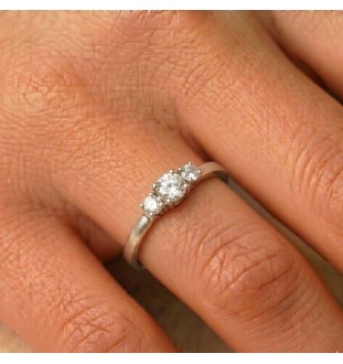 Anell de compromís or 18kts i diamants 0.25ct 64150