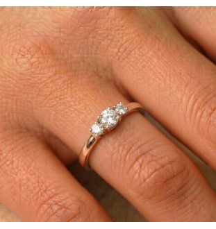 Anillo de compromiso oro 18kts y diamantes 0.25ct 64150