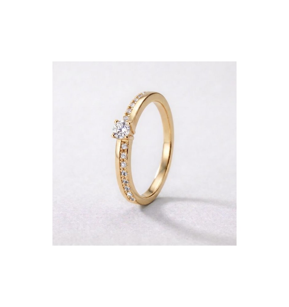 Anell de compromís or 18kts i diamants 0.23ct 54150