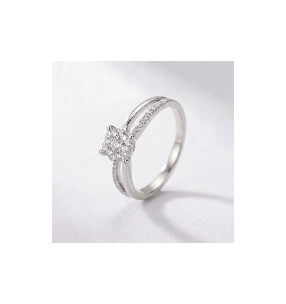 Anillo de compromiso en oro 18kts y diamante natural 132014BB