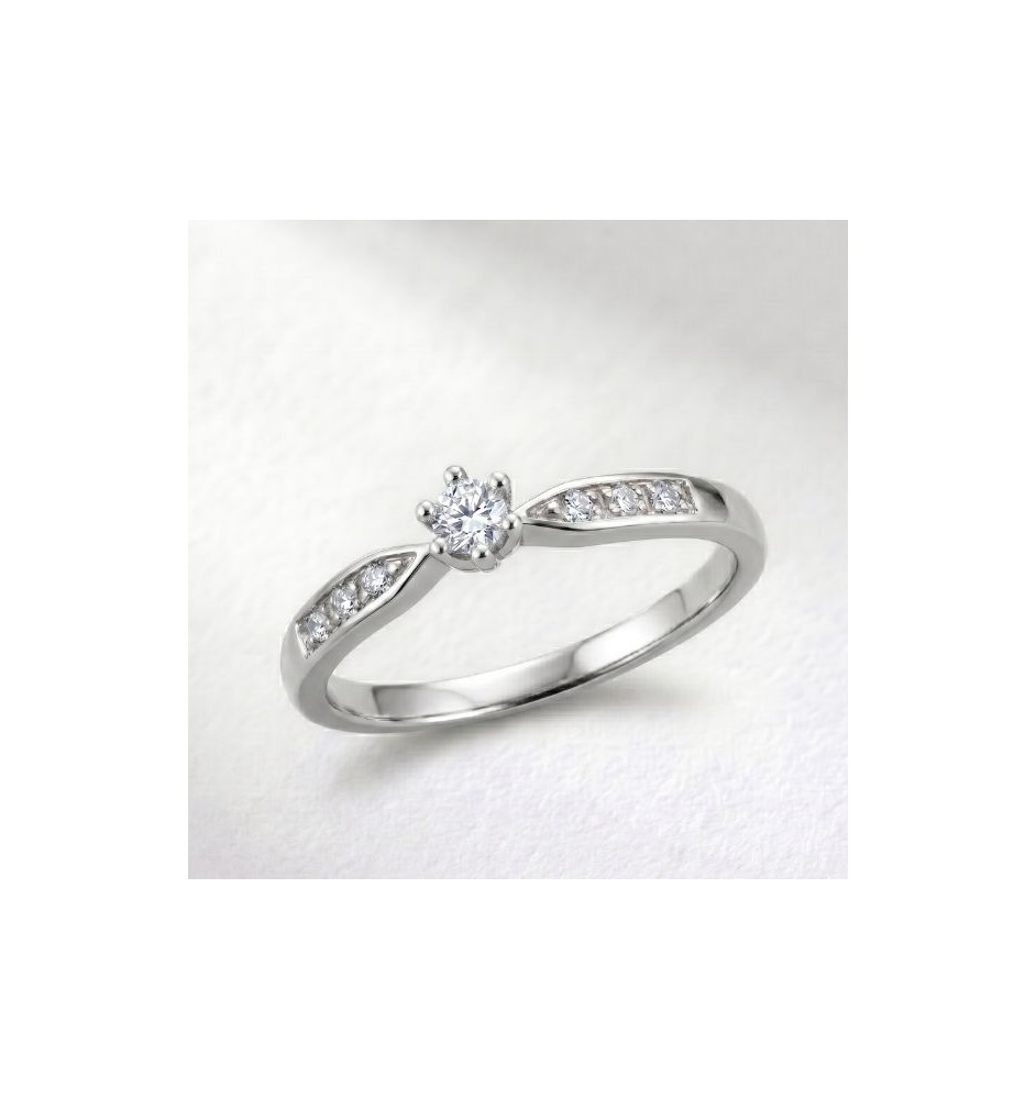 Anillo de compromiso 6 garras en oro 18kts y diamante natural  76R/BR16