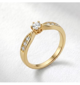 Anillo de compromiso 6 garras en oro 18kts y diamante natural  76R/BR16