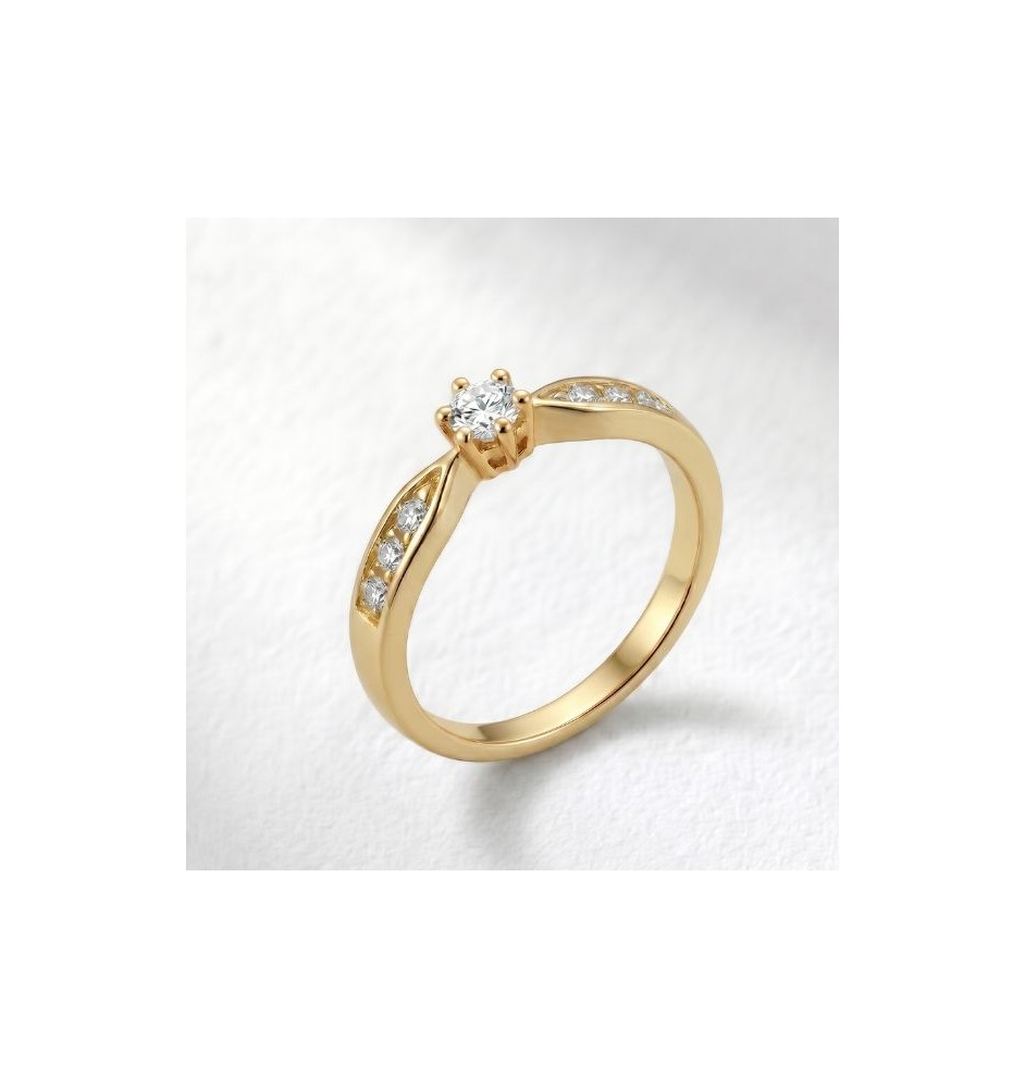 Anillo de compromiso 6 garras en oro 18kts y diamante natural  76R/BR16