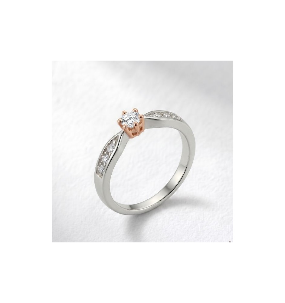 Anillo de compromiso 6 garras en oro 18kts y diamante natural  76R/BR16
