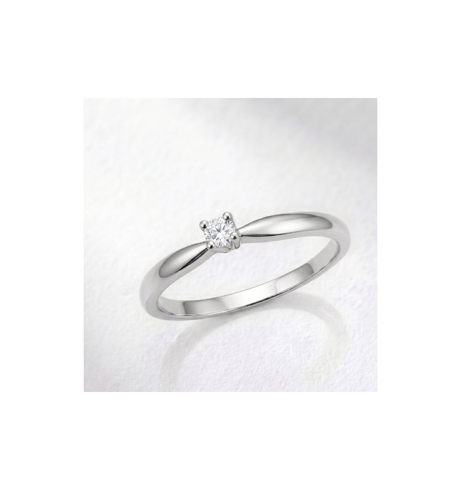 Anillo de compromiso 4 garras en oro 18kts y diamante natural