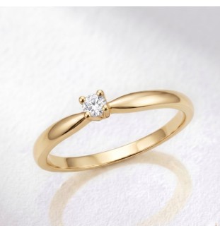 Anillo de compromiso 4 garras en oro 18kts y diamante natural