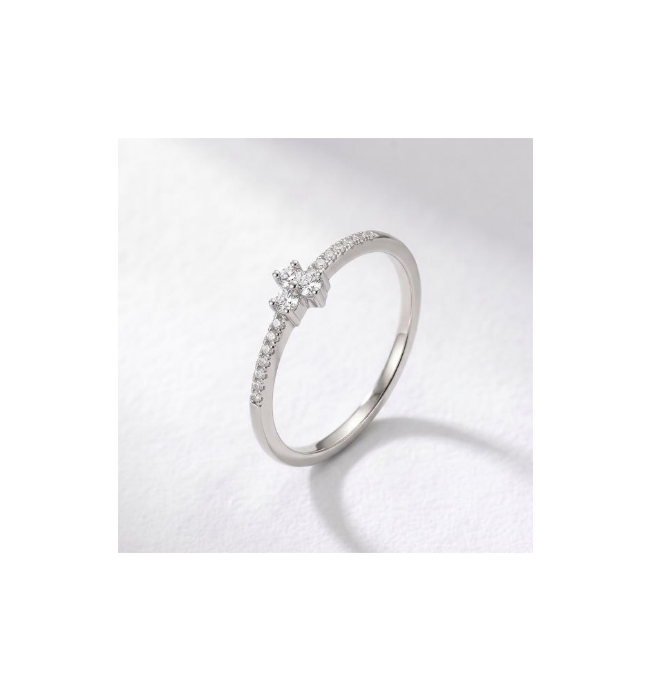 Anillo de compromiso en oro 18kts y diamante natural 569014B