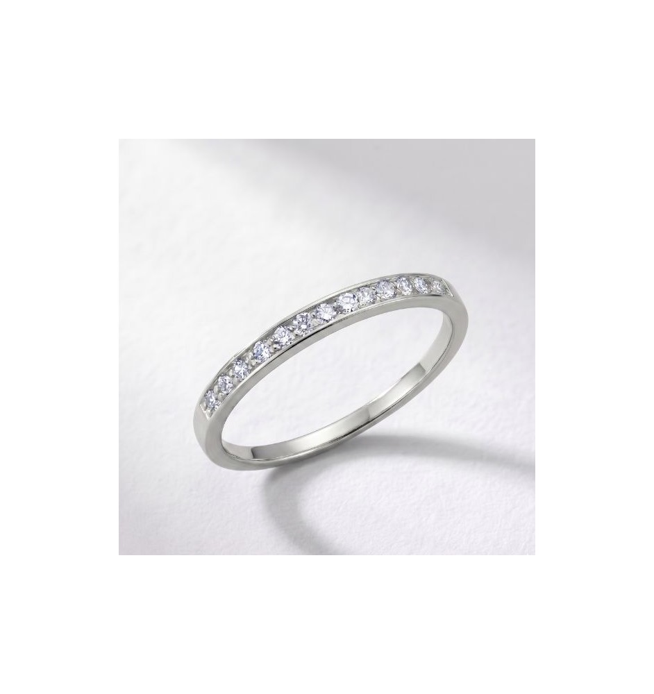 Anillo media alianza en oro 18kts y diamantes naturales 2336