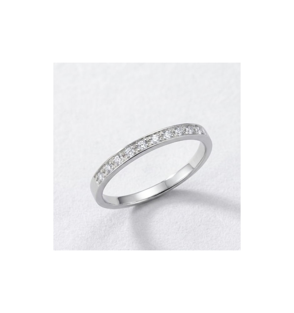 Anillo media alianza en oro 18kts y diamantes naturales 2337