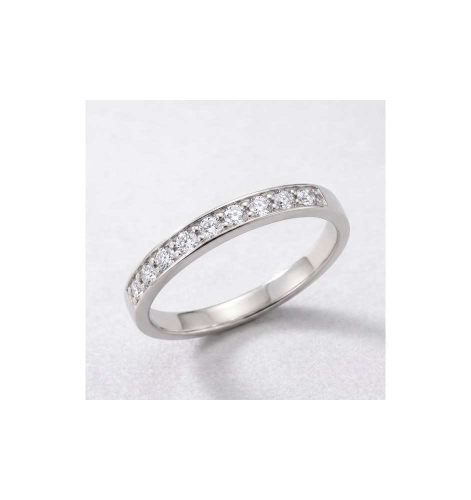 Anillo media alianza en oro 18kts y diamantes naturales 2338