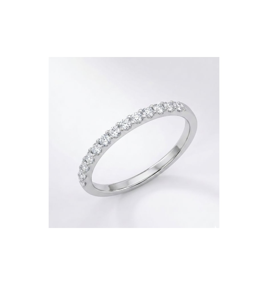 Anillo media alianza en oro 18kts y diamantes naturales 2331