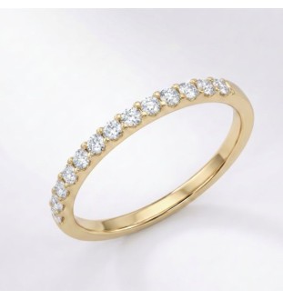 Anillo media alianza en oro 18kts y diamantes naturales 2331