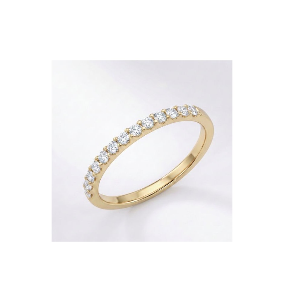 Anillo media alianza en oro 18kts y diamantes naturales 2331