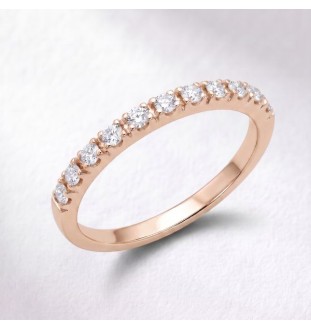 Anillo media alianza en oro 18kts y diamantes naturales 2332