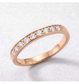 Anillo media alianza en oro 18kts y diamantes naturales 2338