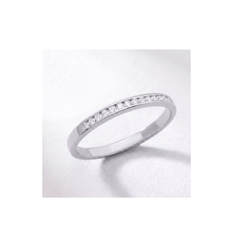 Anillo media alianza en oro 18kts y diamantes naturales 2345