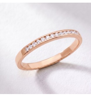 Anillo media alianza en oro 18kts y diamantes naturales 2345