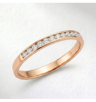 Anillo media alianza en oro 18kts y diamantes naturales 2346
