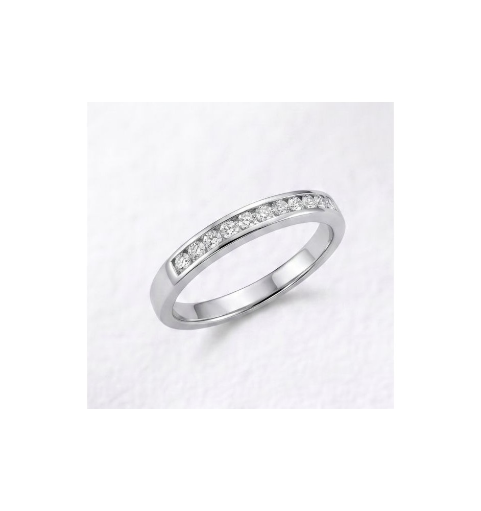 Anillo media alianza en oro 18kts y diamantes naturales 2347