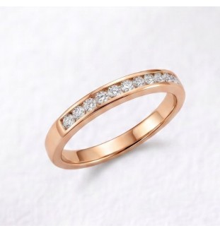 Anillo media alianza en oro 18kts y diamantes naturales 2347