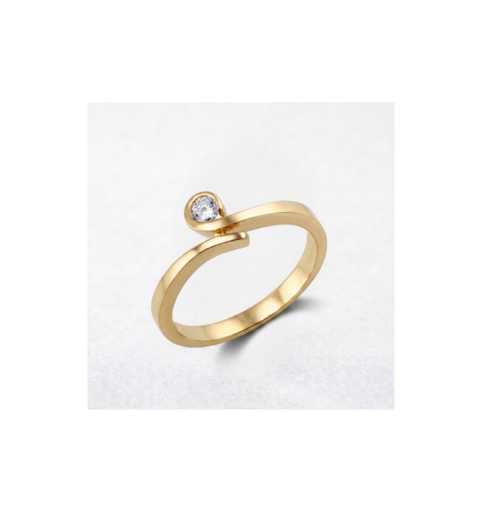 Anillo de compromiso en oro 18kts y diamante natural 9249