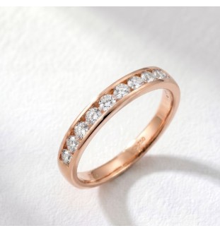 Anillo media alianza en oro 18kts y diamantes naturales 805/05