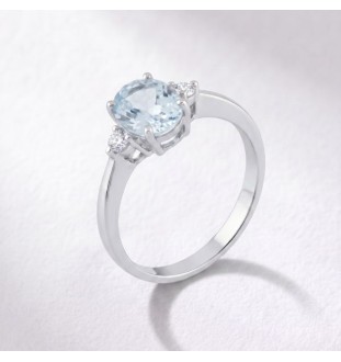 Anillo oro blanco 18kts...