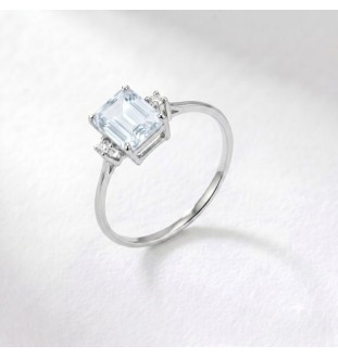 Anillo oro blanco 18kts...