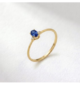 Anillo oro 18kts zafiro...