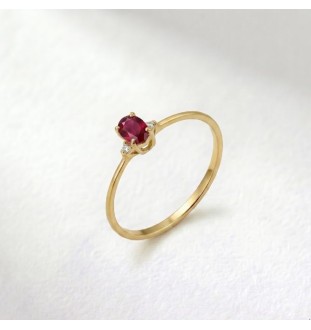Anillo oro 18kts rubí y...