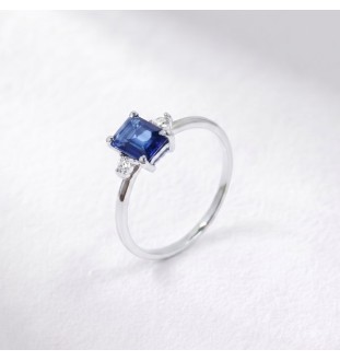 Anillo oro blanco 18kts...