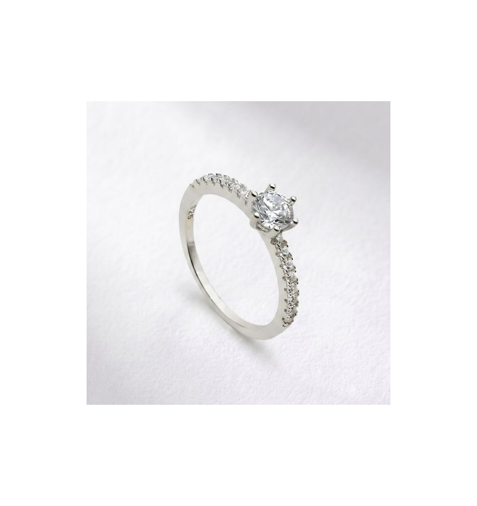 Anillo compromiso en  plata 1ª ley 20043AN
