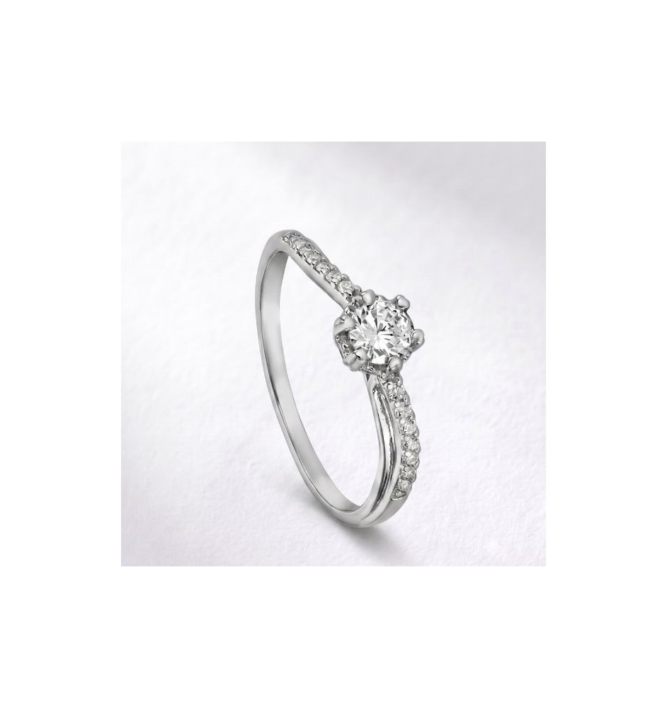 Anillo compromiso en  plata 1ª ley 12301AN