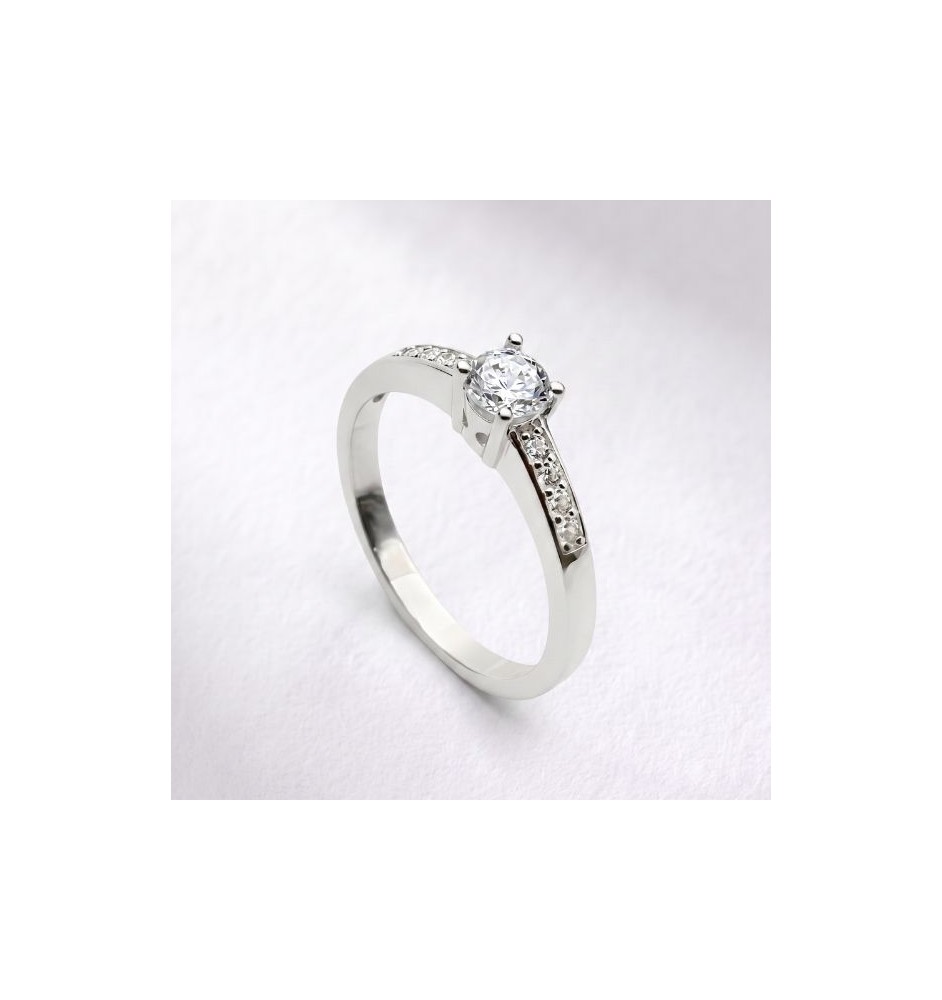 Anillo compromiso en  plata 1ª ley 20054AN