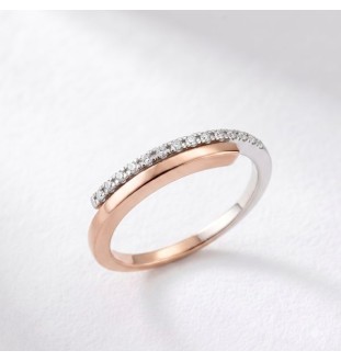 Anillo oro  blanco y rosa...