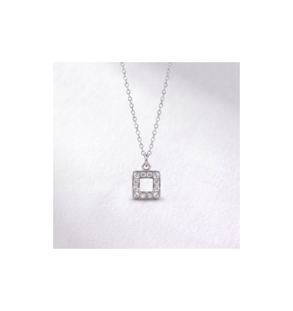 Collar oro blanco 18 kts con diamante CB084676