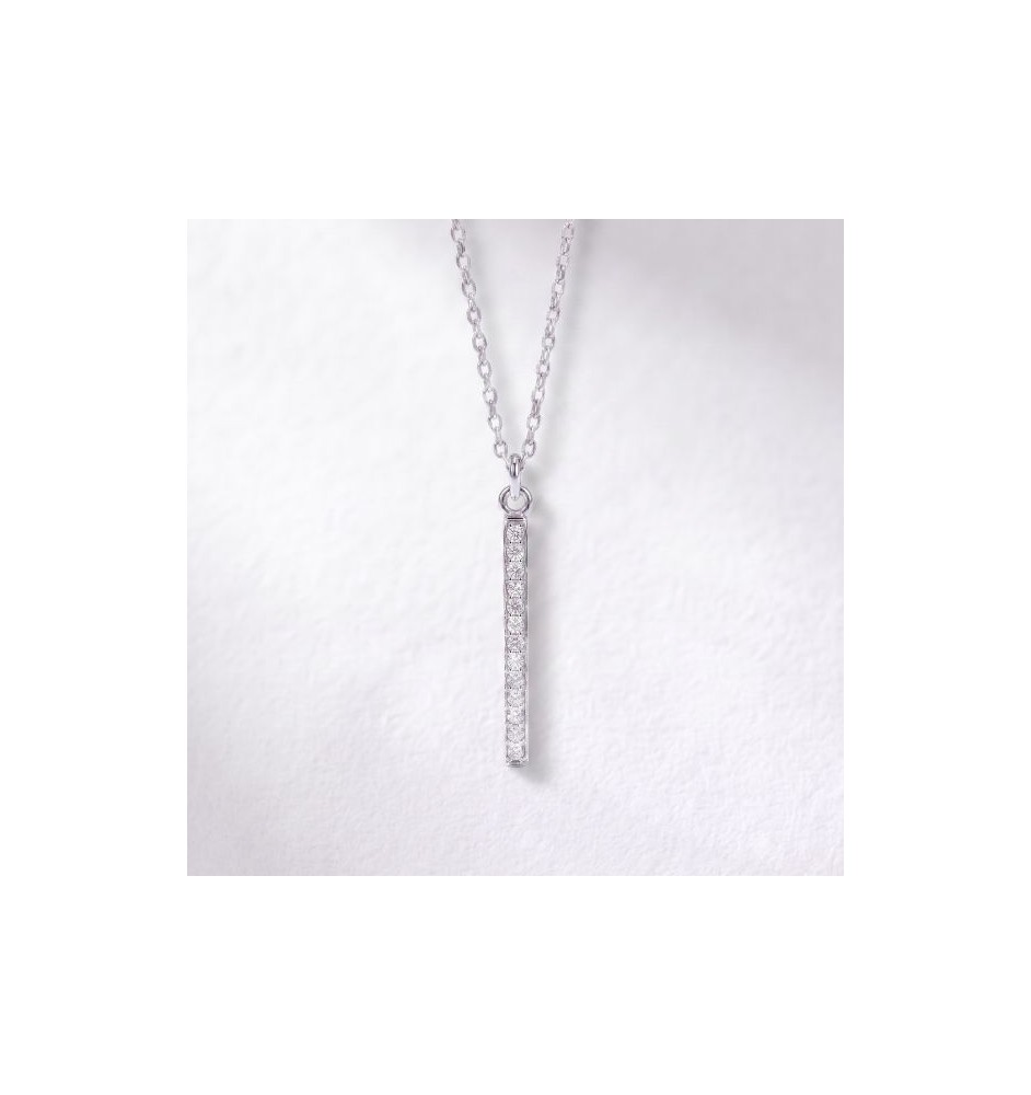Collar oro blanco 18 kts con diamante LP12163
